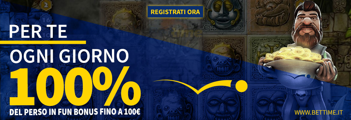 Bonus Casinò 100% del perso ogni giorno