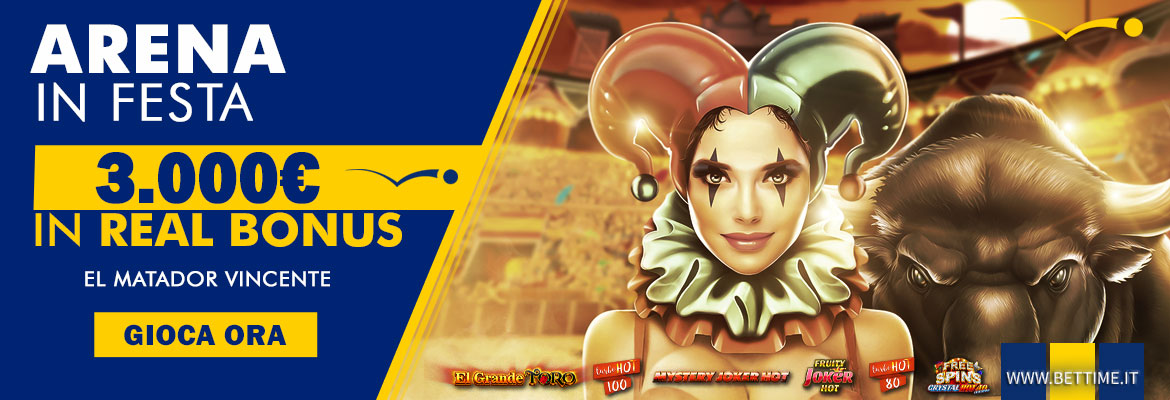 Promozione Casinò Arena in Festa 3.000 euro in Real Bonus