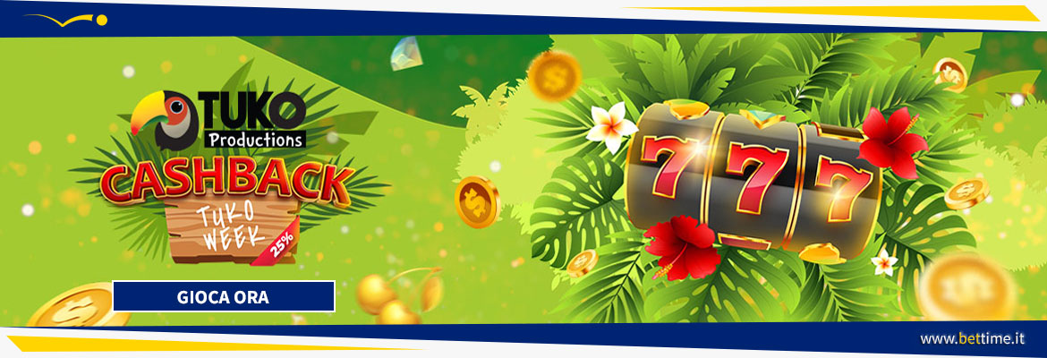 Bonus Casinò 25% del perso al Casinò Slot Tuko Productions