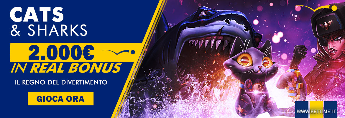 Promozione Casinò Cats & Sharks 2.000 euro in Real Bonus