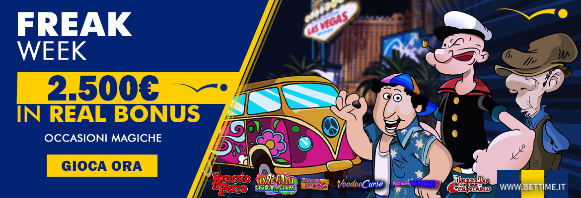 Promozione Casinò Freak Week 2.500 euro in Real Bonus