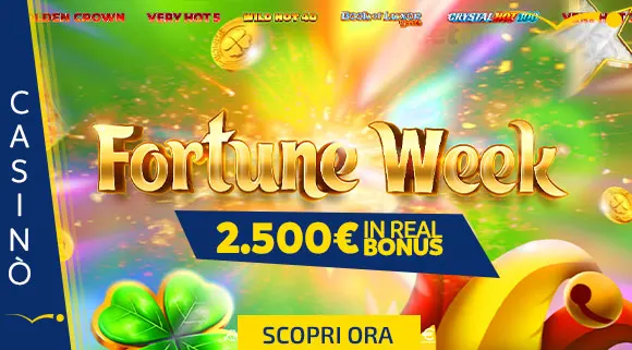 Promozione Casinò Fortune Week 2.500 euro in Real Bonus