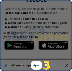 Guida installazione app scommesse android 3