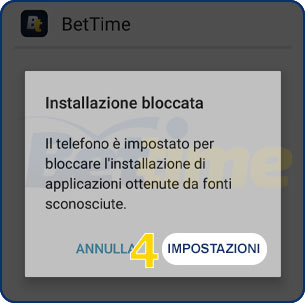 Guida installazione app scommesse android 4