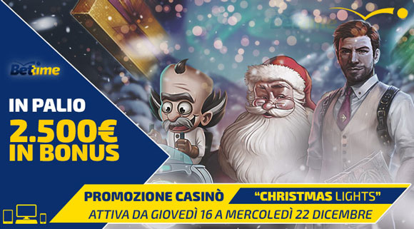 Promozione Casinò Christmas Light 2.500 euro in bonus