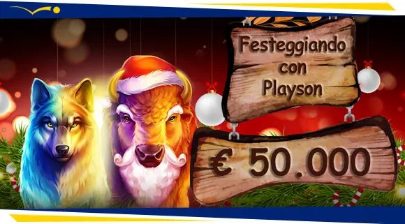 Promozione Casinò Festeggiando con Playson 50.000 euro in Real Bonus