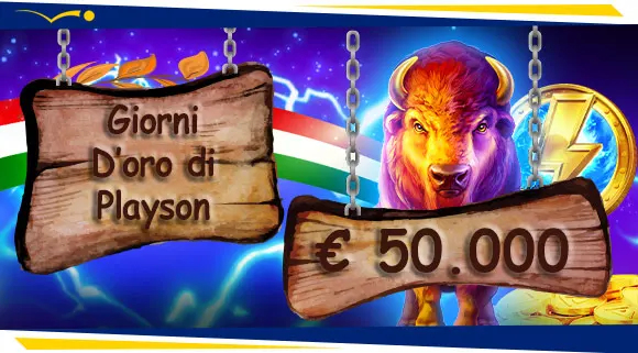 Promozione Casinò Giorni d’oro di Playson 50.000 euro in Real Bonus