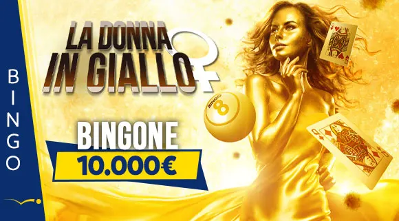 Bonus Bingo La Donna in Giallo - 10.000€ di Jackpot