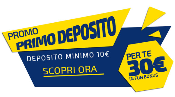 Bonus primo deposito 30 euro